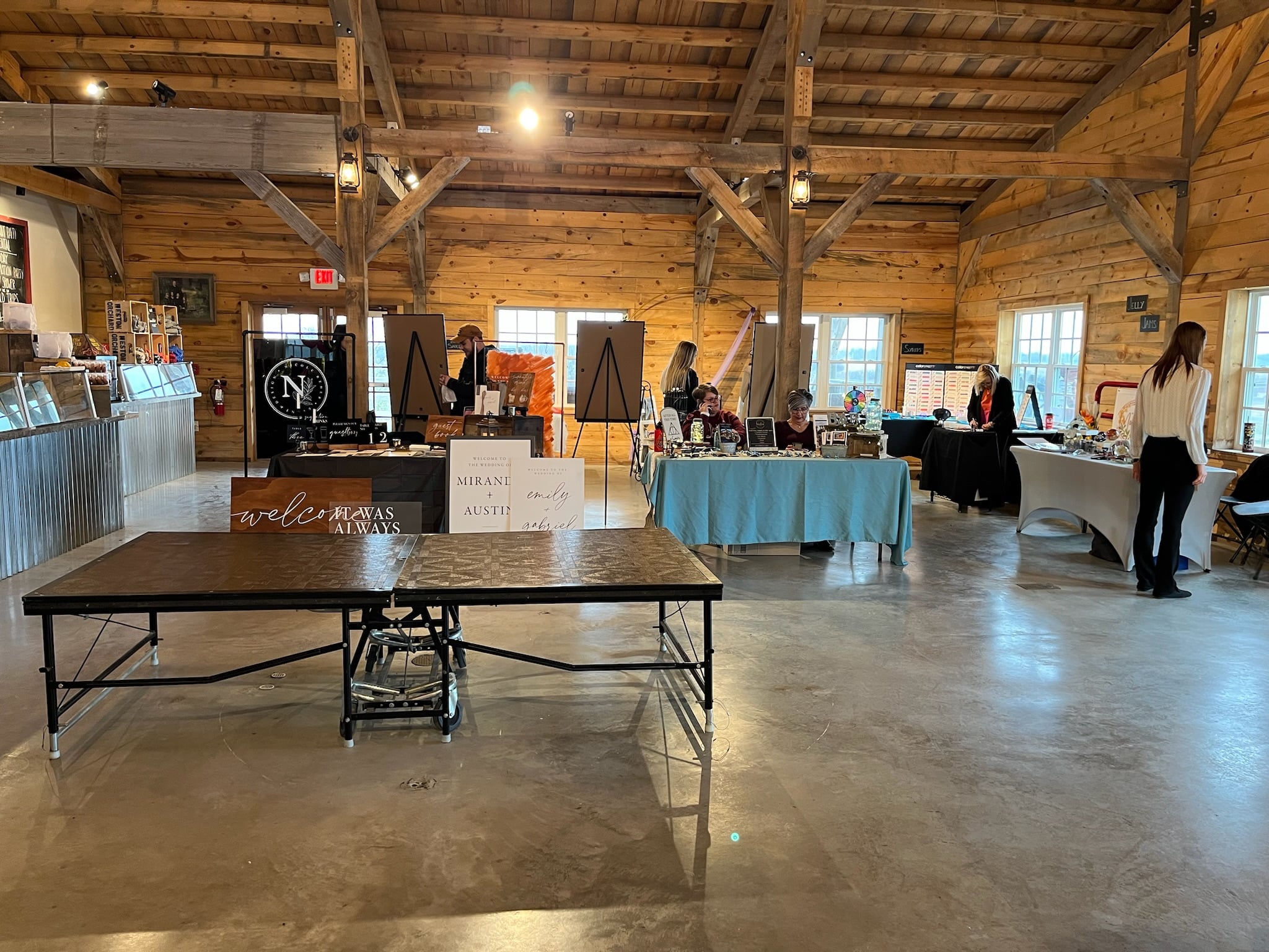 The Weston Wassailing Market holiday stalls at the farm
