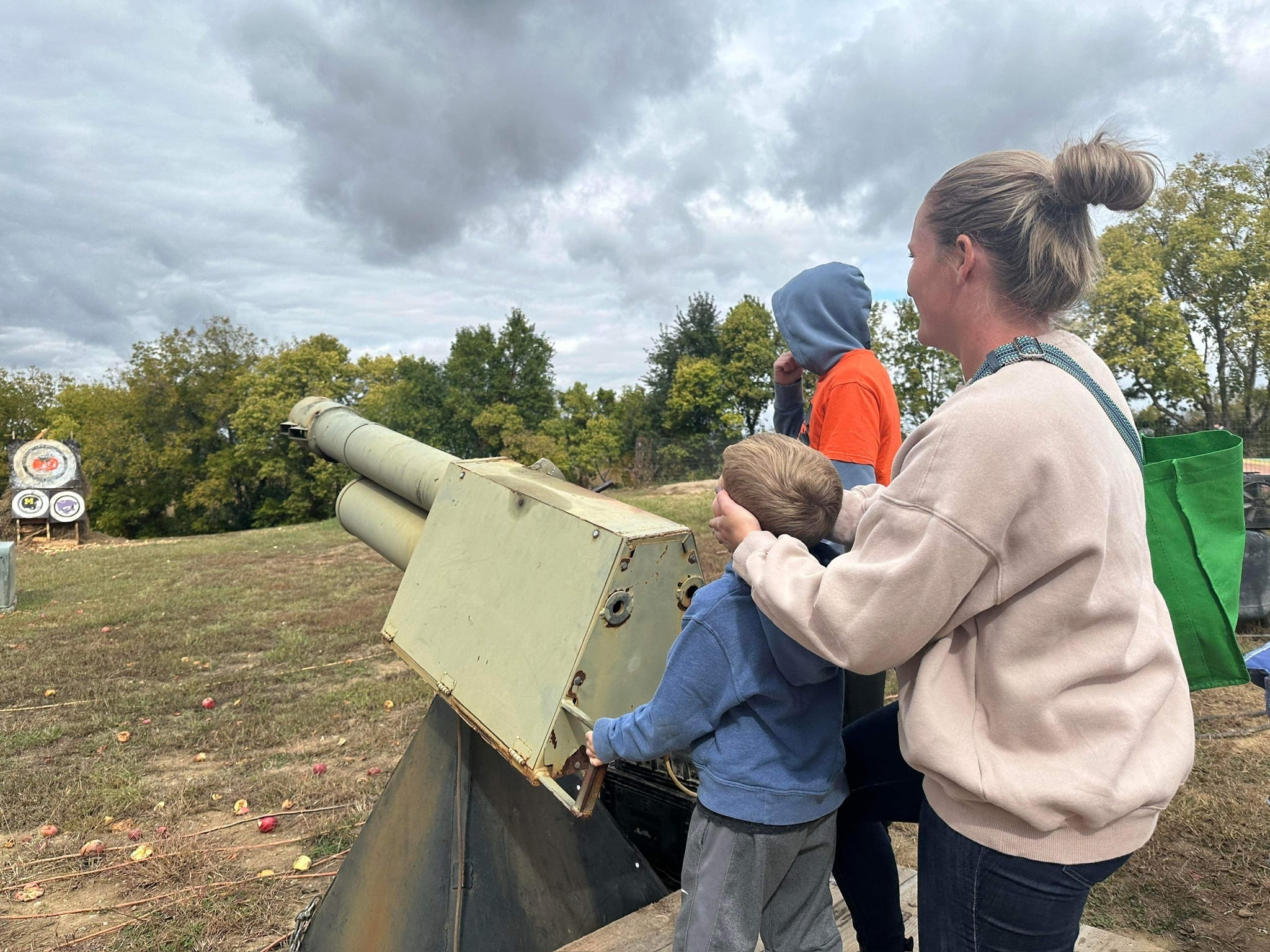 Kids scrambling after the candy cannon fires at 1pm